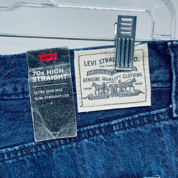 Levi's 70's High Straight Wellthread Collection Women’s Jeans Blue Sz 28x29 New - Picture 14 of 16
